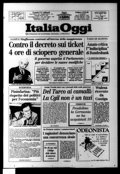 Italia oggi : quotidiano di economia finanza e politica